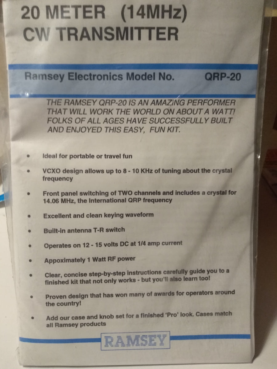 Ramsey 20m (14 MHz) CW Transmitter Kit QRP20 Elstar