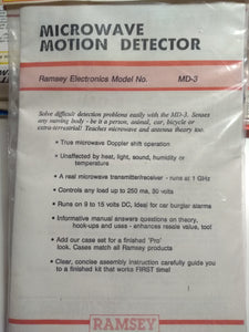 Ramsey Microwave Motion Detector MD-3 Kit
