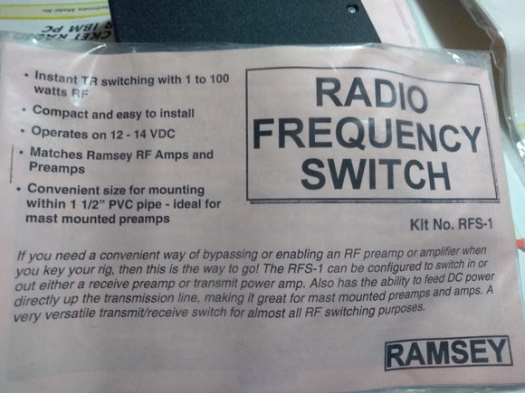 Ramsey Radio Frequency Switch RFS-1 Kit