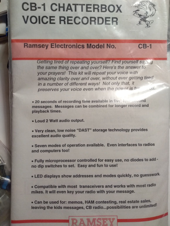 Ramsey CB-1 Chatterbox Voice Recorder Kit