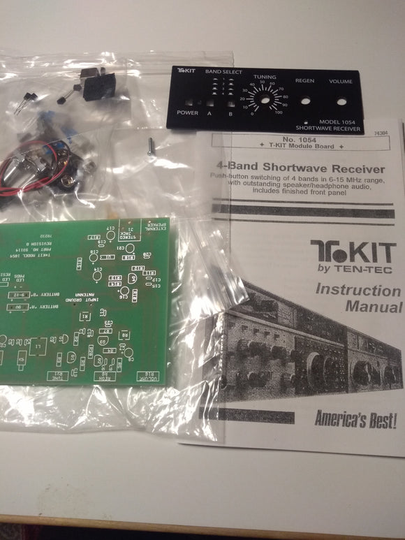 Ten-Tec Regenerative Receiver Kit with a Speaker and Earphone Audio, T1054